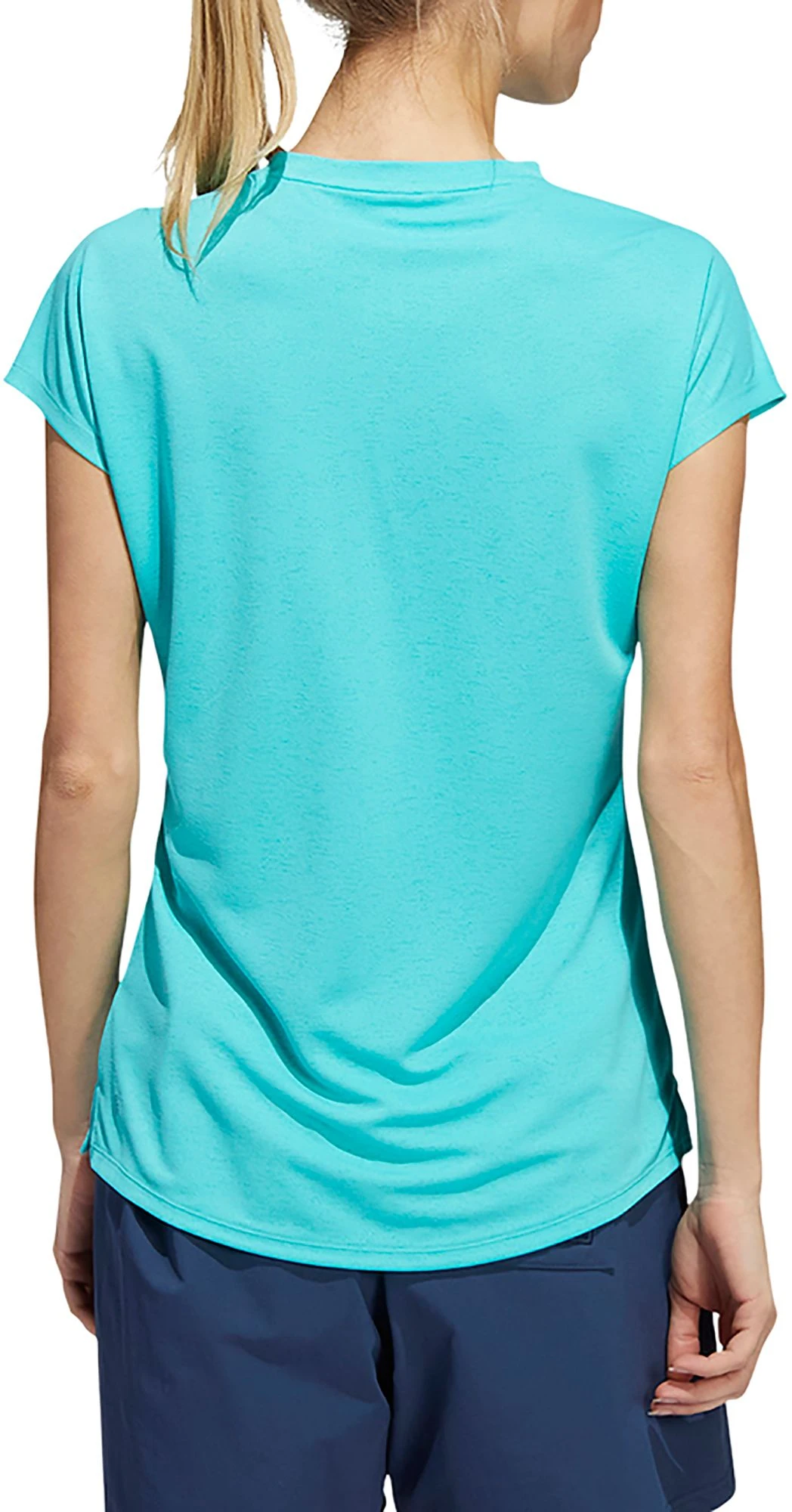 Adidas Women's Essentials Short Sleeve Crew Neck Golf Shirt Semi Mint Rush 4 Adidas Women's Essentials Short Sleeve Crew Neck Golf Shirt Semi Mint Rush - Image 2