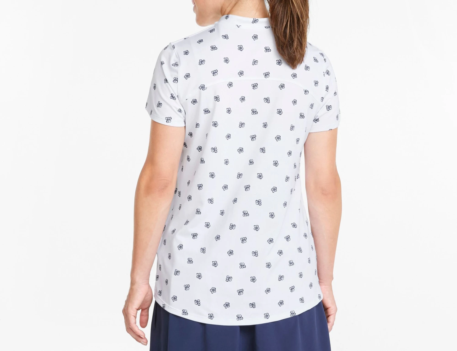 PUMA Women's MATTR Hibiscus Golf Polo Bright White/navy Blazer 4 PUMA Women's MATTR Hibiscus Golf Polo Bright White/navy Blazer - Image 2