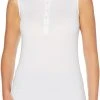 Callaway Women's Sleeveless Core Solid Micro Hex Golf Polo White -Golf Apparel Shop unnamed file 7009
