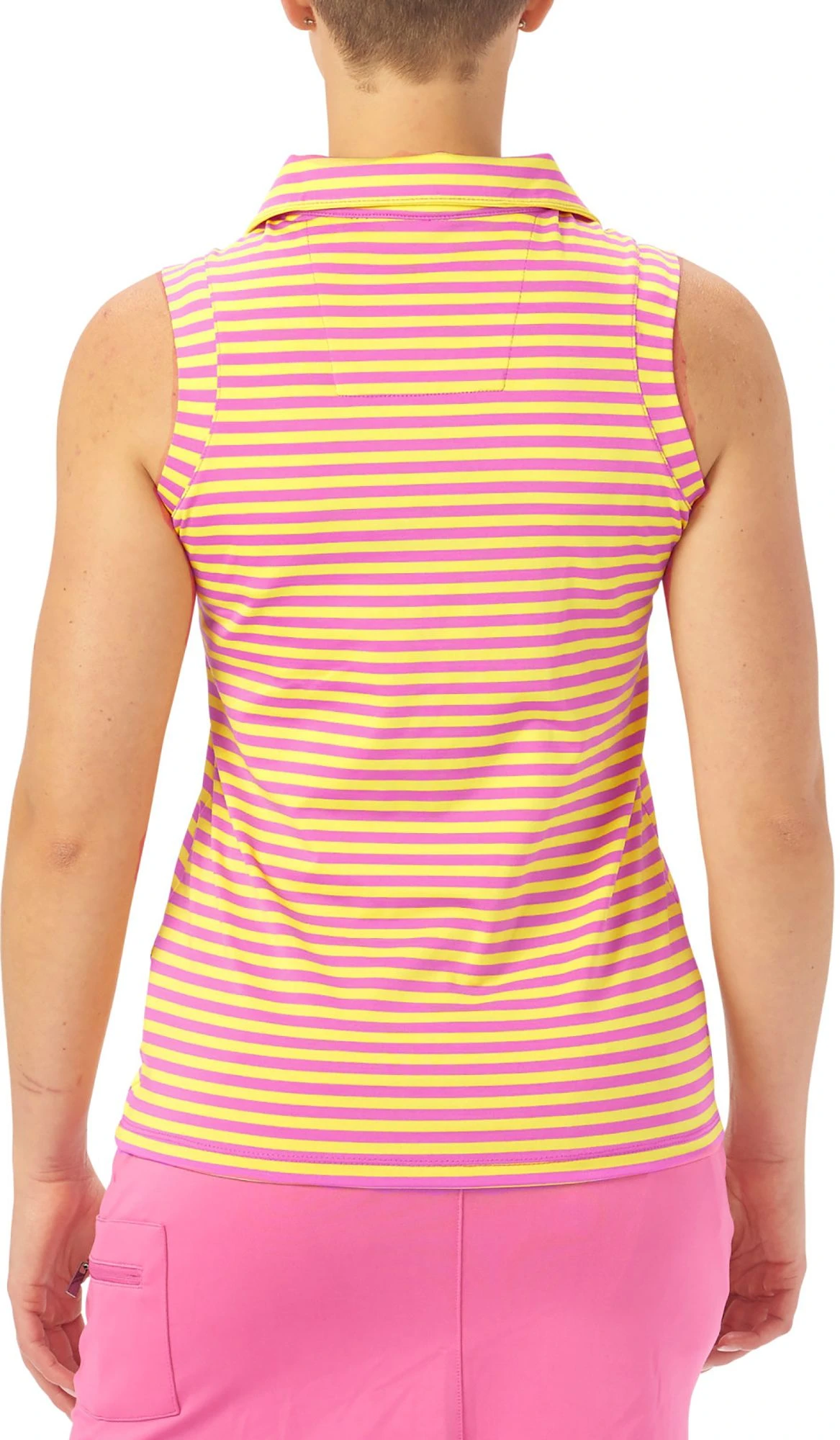 Nancy Lopez Golf Nancy Lopez Women's Flight Sleeveless Golf Polo Peacock/white 4 Nancy Lopez Golf Nancy Lopez Women's Flight Sleeveless Golf Polo Peacock/white - Image 2