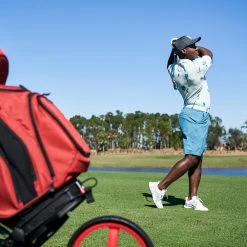 PUMA Men's Palmetto Seersucker Golf Polo Ocean Depths -Golf Apparel Shop unnamed file 7043