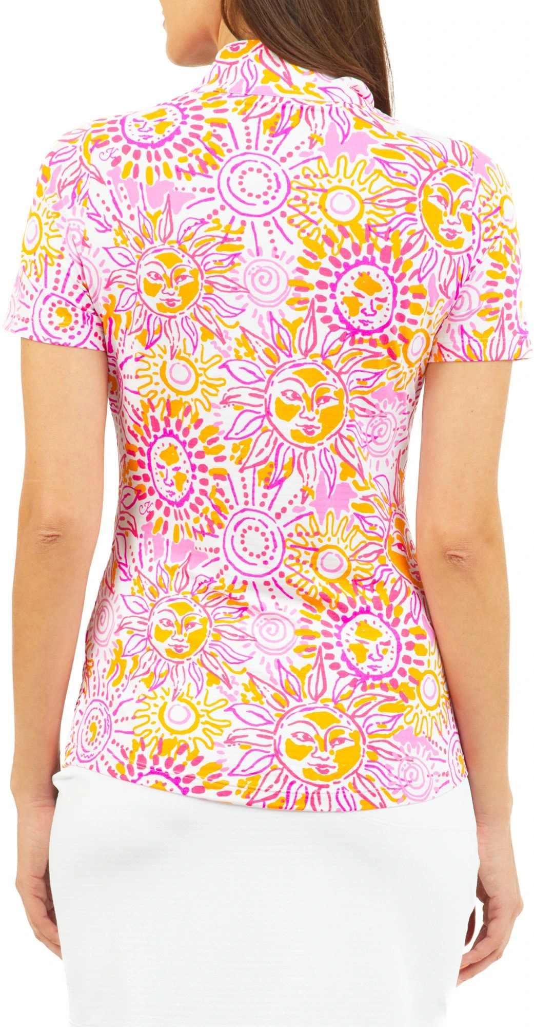 IBKUL Women's Sunny Day Short Sleeve Mock Neck Golf Sun Shirt Sunny Day Seafoam/lime 4 IBKUL Women's Sunny Day Short Sleeve Mock Neck Golf Sun Shirt Sunny Day Seafoam/lime - Image 2