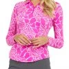 IBKUL Women's Bianca Long Sleeve Golf Polo Bianca Hot Pink/candy Pnk -Golf Apparel Shop unnamed file 7051