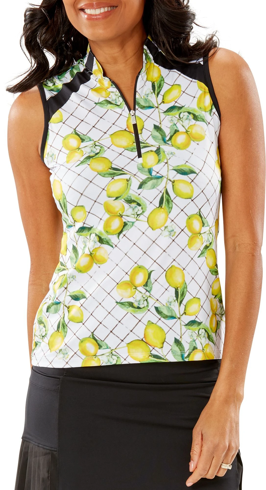 Nancy Lopez Golf Nancy Lopez Women's Tart Sleeveless Golf Polo White/multi 3 Nancy Lopez Golf Nancy Lopez Women's Tart Sleeveless Golf Polo White/multi