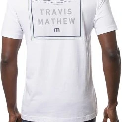 TravisMathew Men's Mountain Money Short Sleeve Golf Shirt White