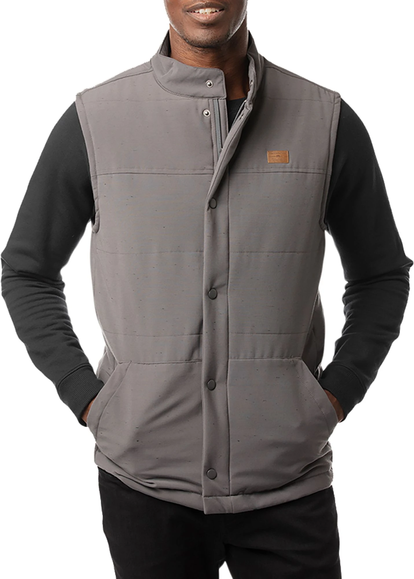 TravisMathew Men's Snowbody Better Golf Vest Grey Pinstripe 3 TravisMathew Men's Snowbody Better Golf Vest Grey Pinstripe