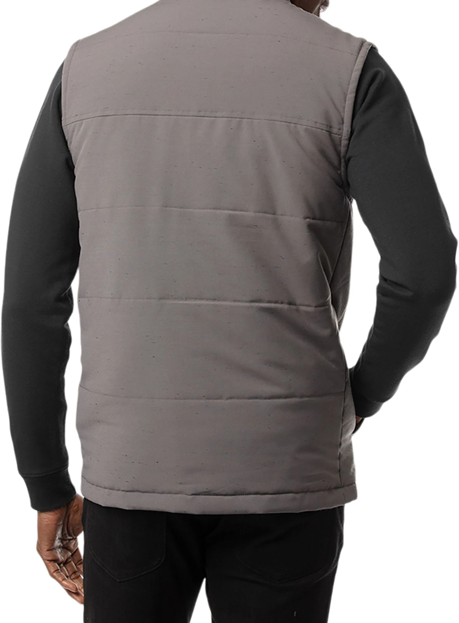 TravisMathew Men's Snowbody Better Golf Vest Grey Pinstripe 4 TravisMathew Men's Snowbody Better Golf Vest Grey Pinstripe - Image 2