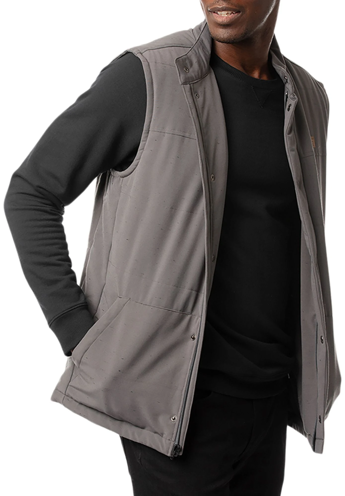 TravisMathew Men's Snowbody Better Golf Vest Grey Pinstripe 5 TravisMathew Men's Snowbody Better Golf Vest Grey Pinstripe - Image 3