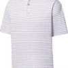 FootJoy Men's Chalk Line Print Stretch Pique Golf Polo White/lavender