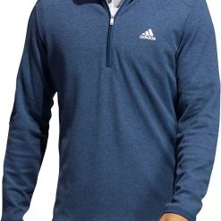 Adidas Men's 3-Stripes Recycled Polyester 1/4 Zip Golf Pullover Black