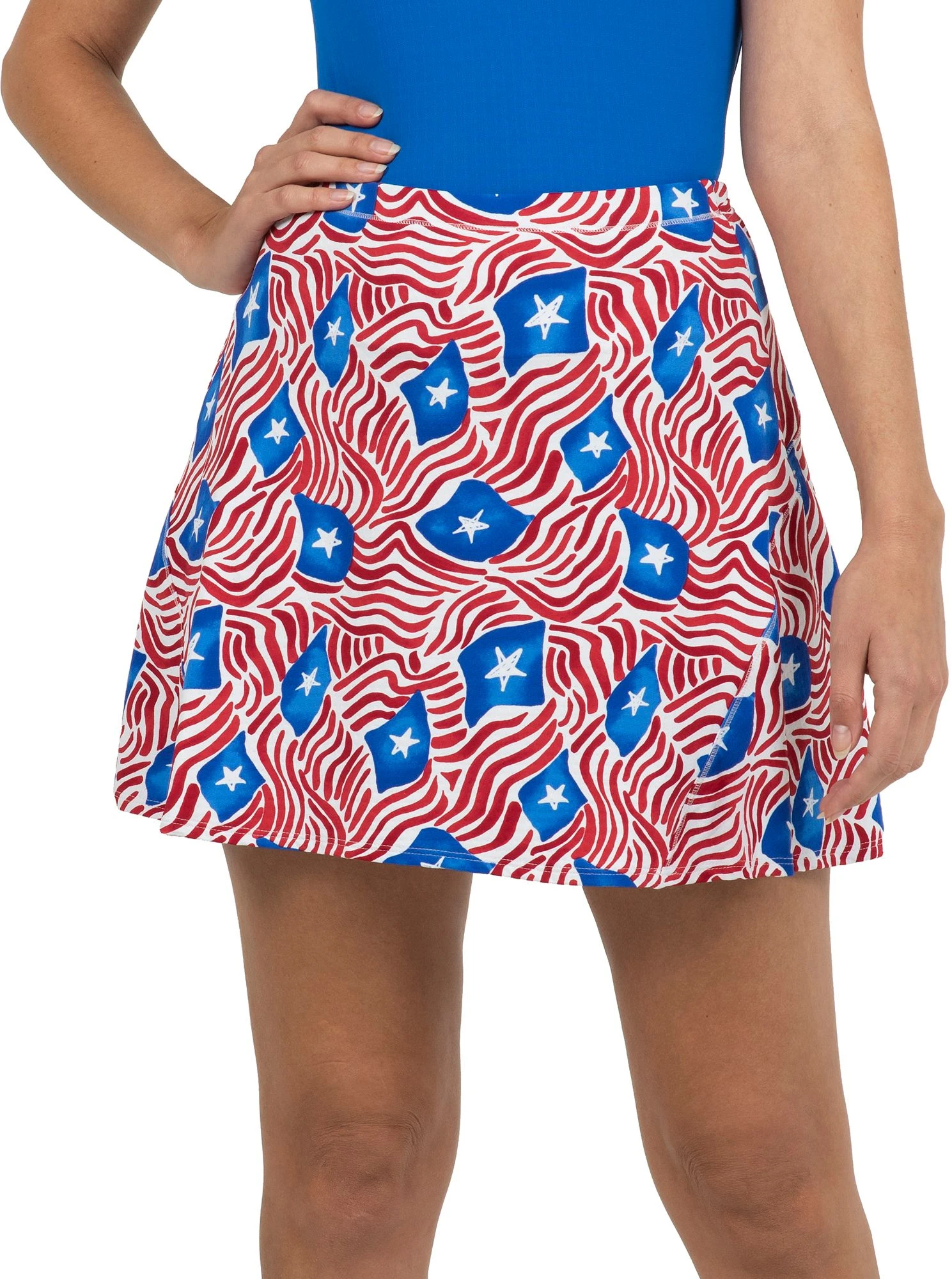 IBKUL Women's Rylee Print Golf Skort Rylee Blue/red 3 IBKUL Women's Rylee Print Golf Skort Rylee Blue/red