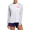 Adidas Women's HEAT.RDY USA Long Sleeve Mock Neck Golf T-Shirt White/grey -Golf Apparel Shop unnamed file 7547
