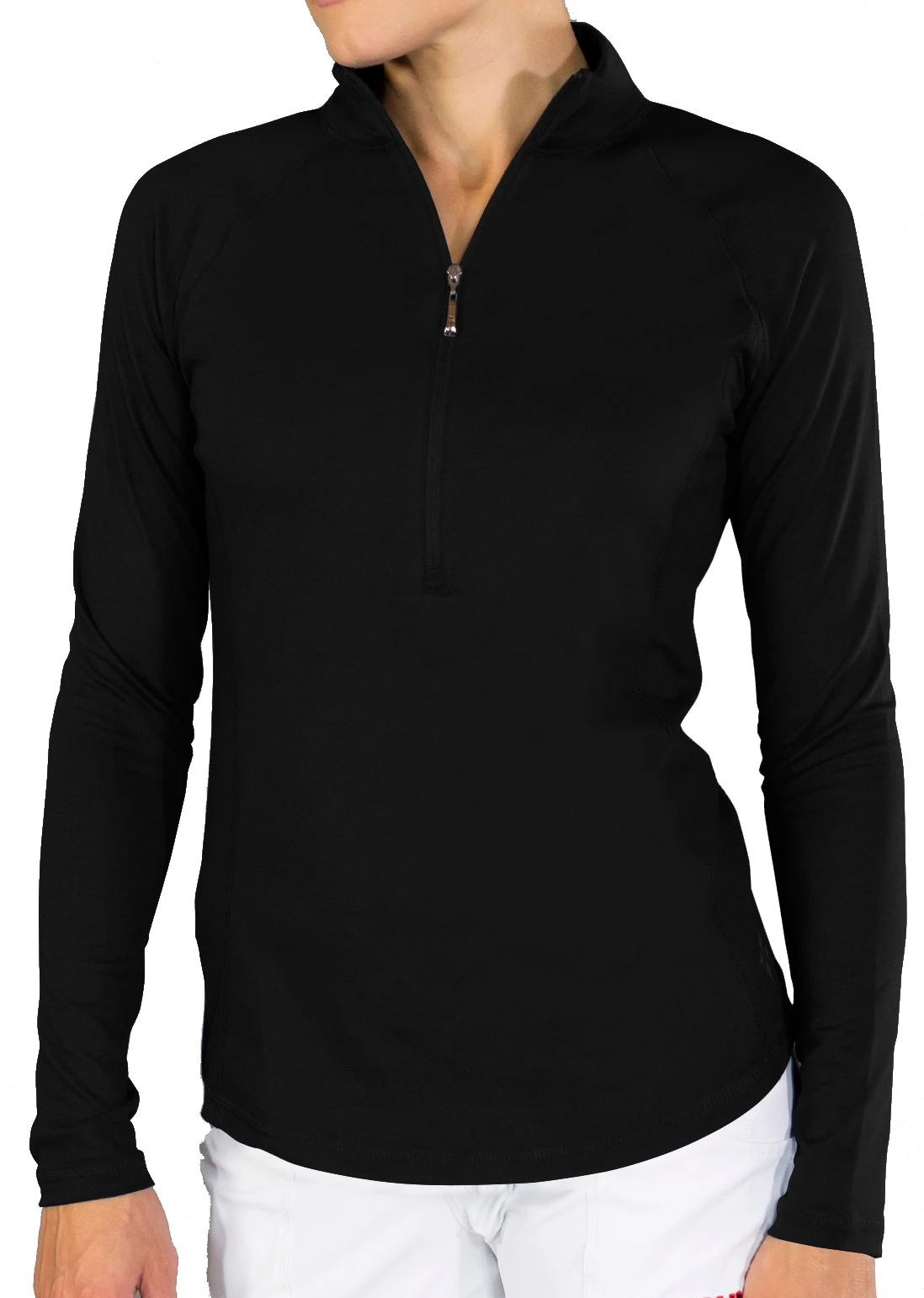 Jofit Women's Brushed Long Sleeve Golf Mock Black 3 Jofit Women's Brushed Long Sleeve Golf Mock Black