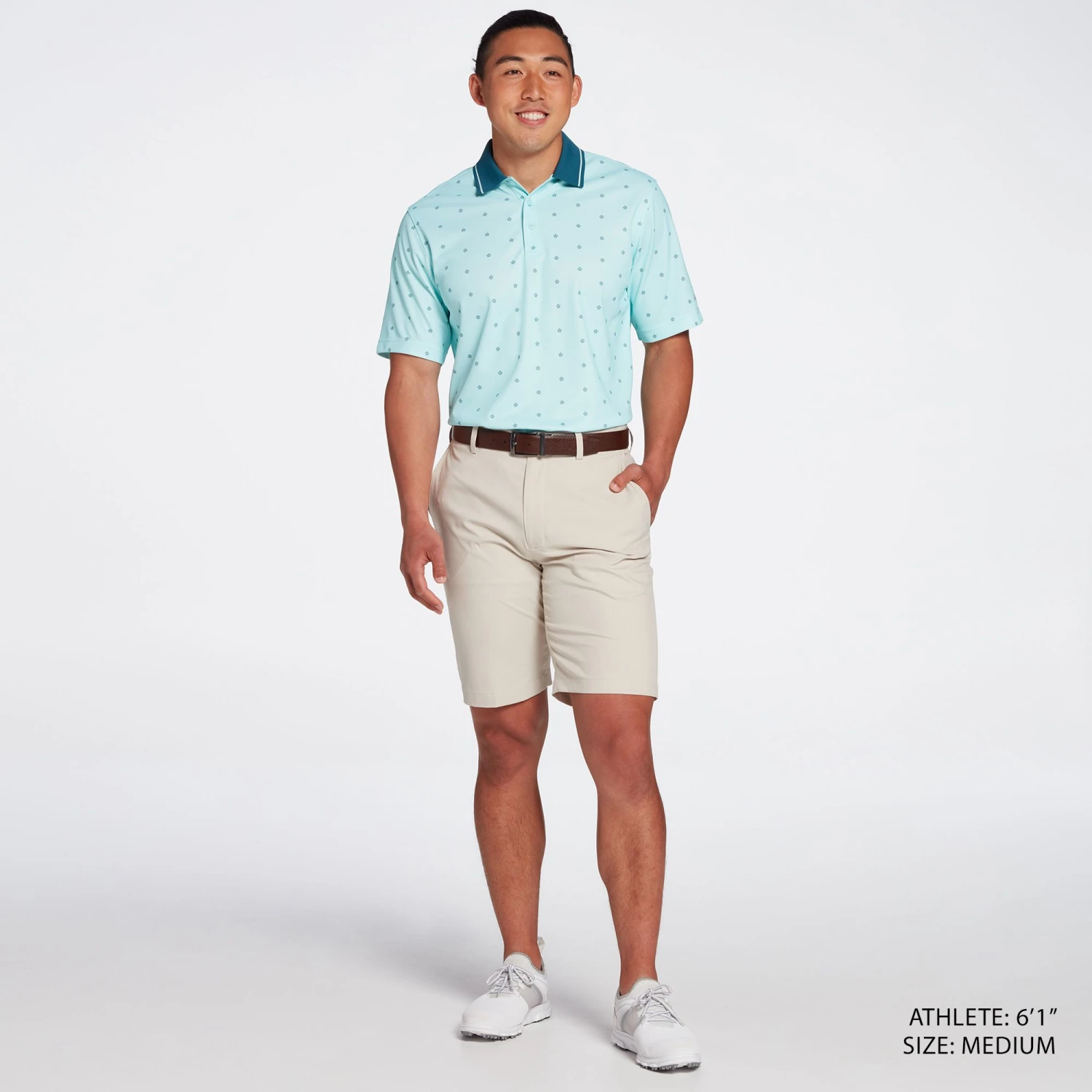 Walter Hagen Men's Perfect 11 Turtle Print Golf Polo Turtle Blue Frost 4 Walter Hagen Men's Perfect 11 Turtle Print Golf Polo Turtle Blue Frost - Image 2