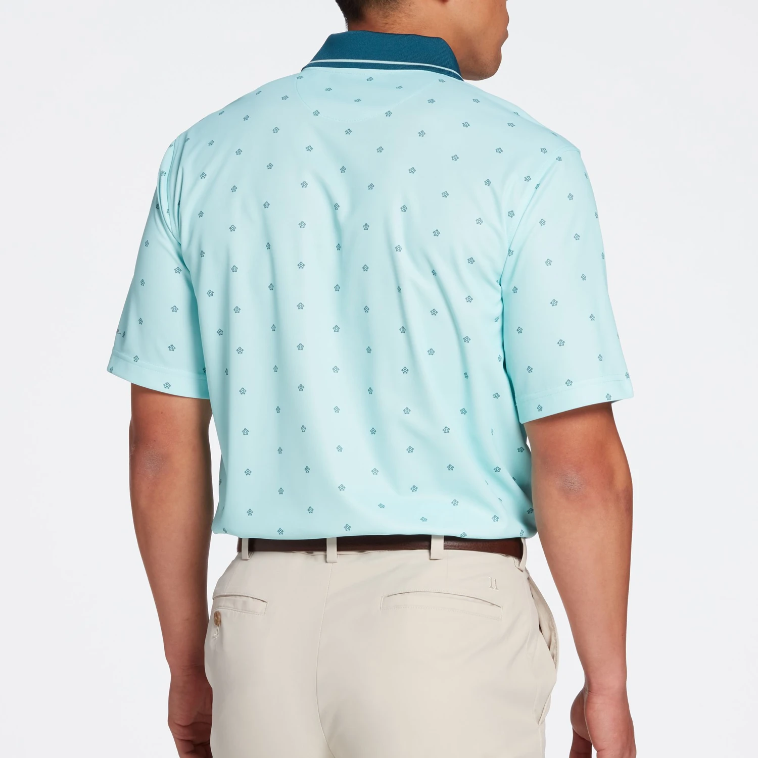 Walter Hagen Men's Perfect 11 Turtle Print Golf Polo Turtle Blue Frost 5 Walter Hagen Men's Perfect 11 Turtle Print Golf Polo Turtle Blue Frost - Image 3