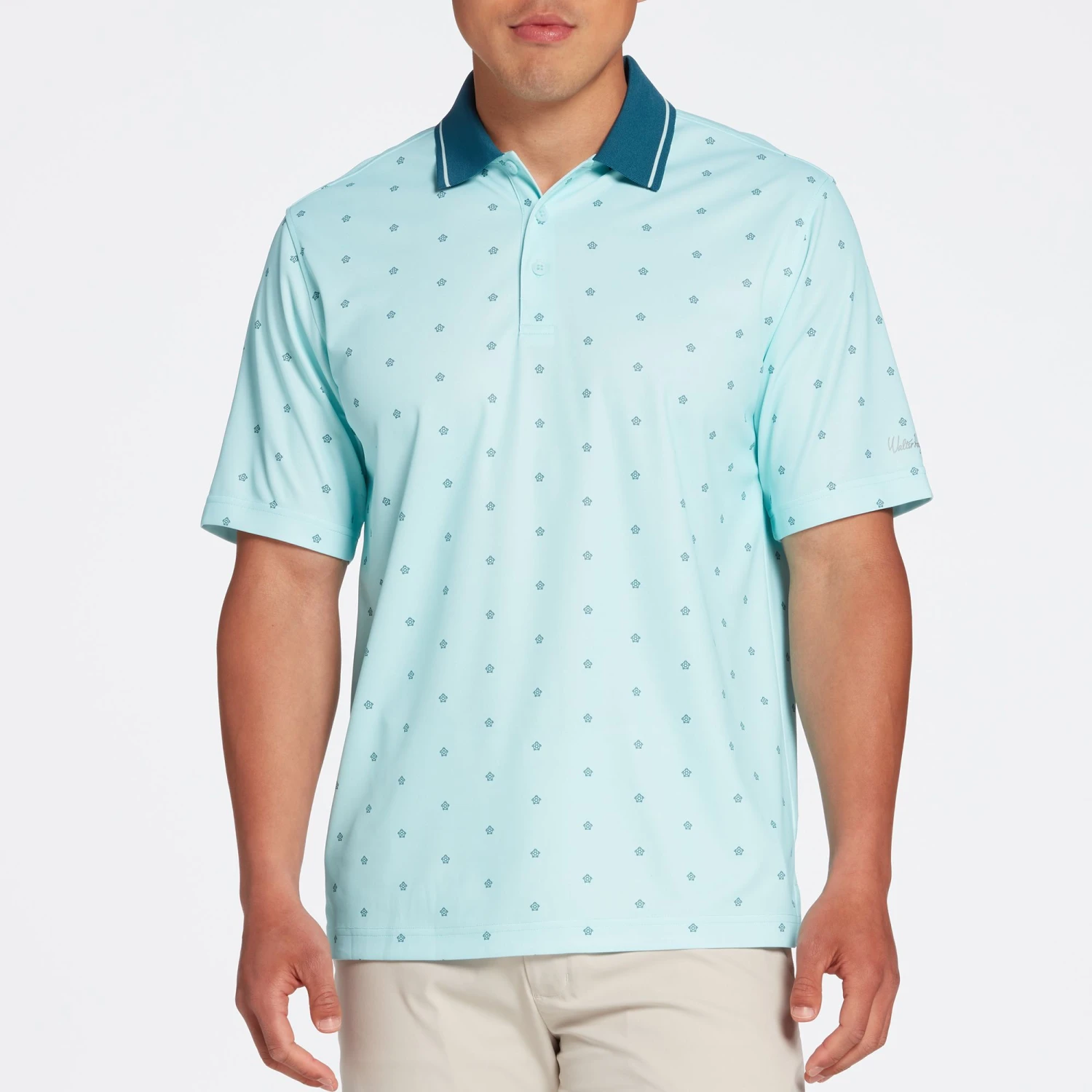 Walter Hagen Men's Perfect 11 Turtle Print Golf Polo Turtle Blue Frost 8 Walter Hagen Men's Perfect 11 Turtle Print Golf Polo Turtle Blue Frost - Image 6
