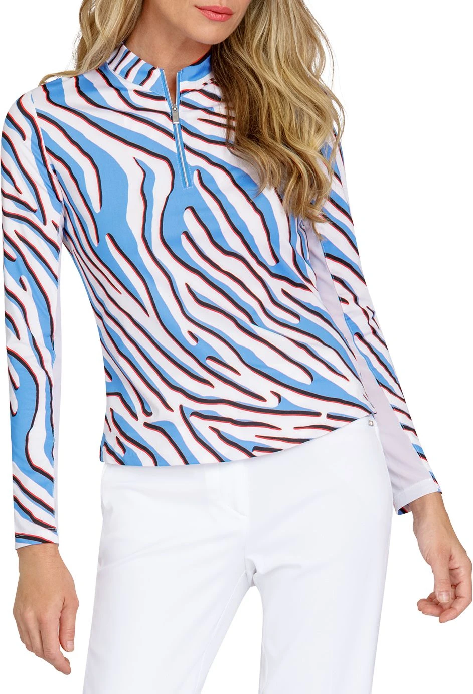 Tail Women's Aldyn Long Sleeve Golf Top Zebra Safari 3 Tail Women's Aldyn Long Sleeve Golf Top Zebra Safari