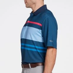 Walter Hagen Perfect 11 Neat Chest Stripe Golf Polo For Men Navy/daybreak/nobility/pk -Golf Apparel Shop unnamed file 7761