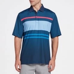 Walter Hagen Perfect 11 Neat Chest Stripe Golf Polo For Men Navy/daybreak/nobility/pk -Golf Apparel Shop unnamed file 7762