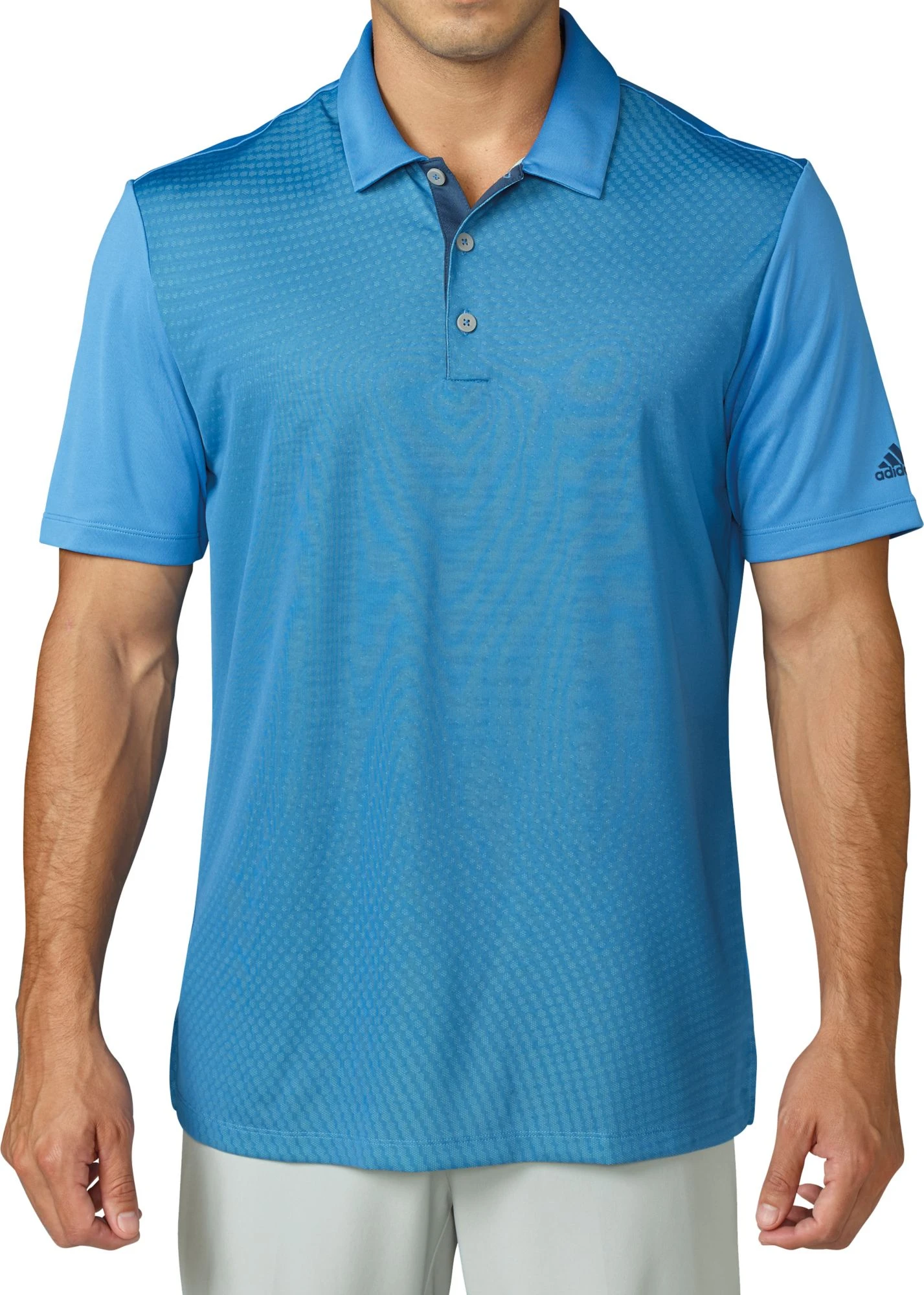 Adidas Men's Climacool Gradient Golf Polo Ray Blue 3 Adidas Men's Climacool Gradient Golf Polo Ray Blue
