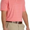 FootJoy Men's Lisle Feeder Stripe Self Collar Golf Polo Watermelon/white 1 FootJoy Men's Lisle Feeder Stripe Self Collar Golf Polo Watermelon/white -Golf Apparel Shop unnamed file 7788