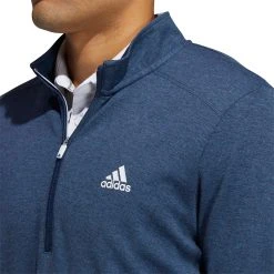 Adidas Men's 3-Stripes Recycled Polyester 1/4 Zip Golf Pullover Black -Golf Apparel Shop unnamed file 78
