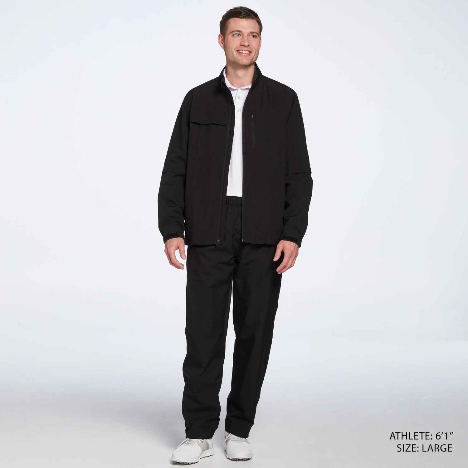 Walter Hagen Men's 2 & 1 Golf Rain Jacket Black 5 Walter Hagen Men's 2 & 1 Golf Rain Jacket Black - Image 3