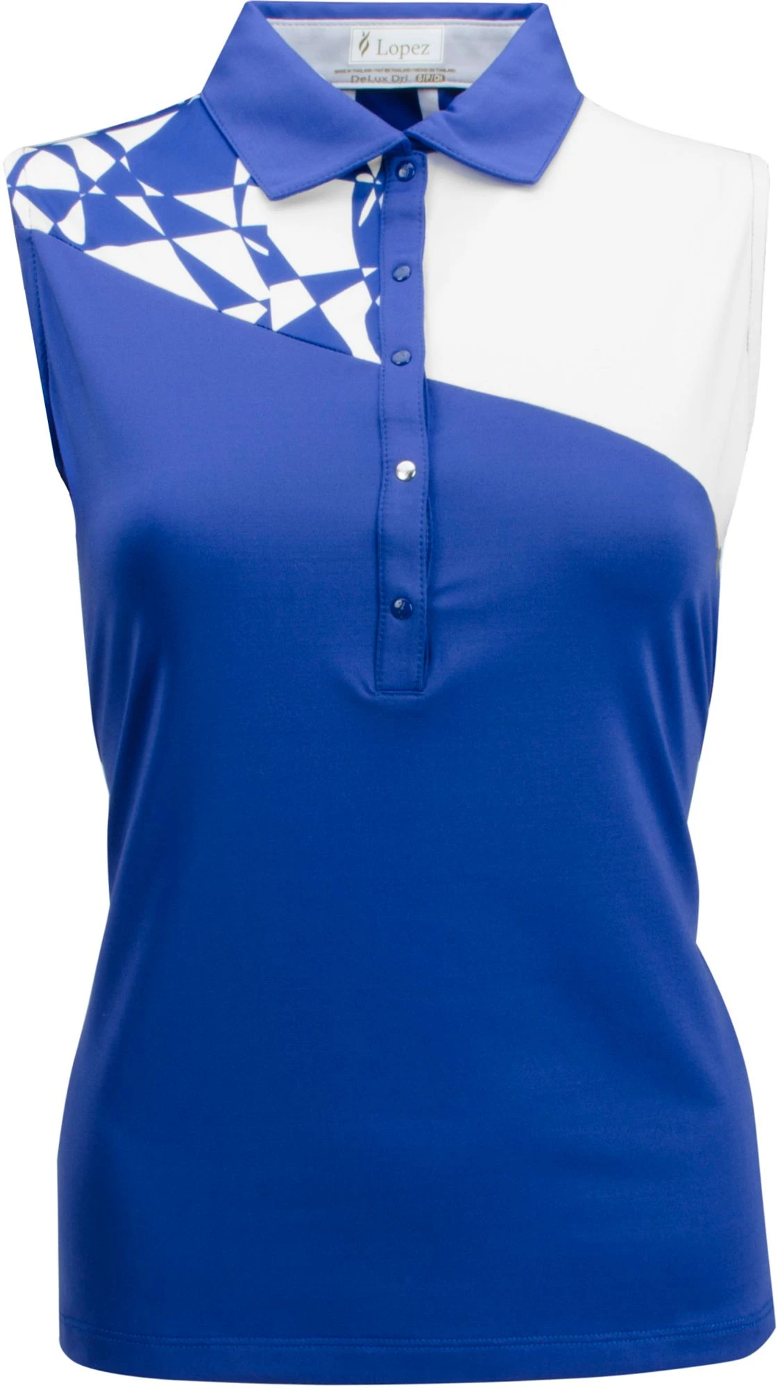 Nancy Lopez Golf Nancy Lopez Women's Splice Sleeveless Golf Polo Twilight/white 3 Nancy Lopez Golf Nancy Lopez Women's Splice Sleeveless Golf Polo Twilight/white