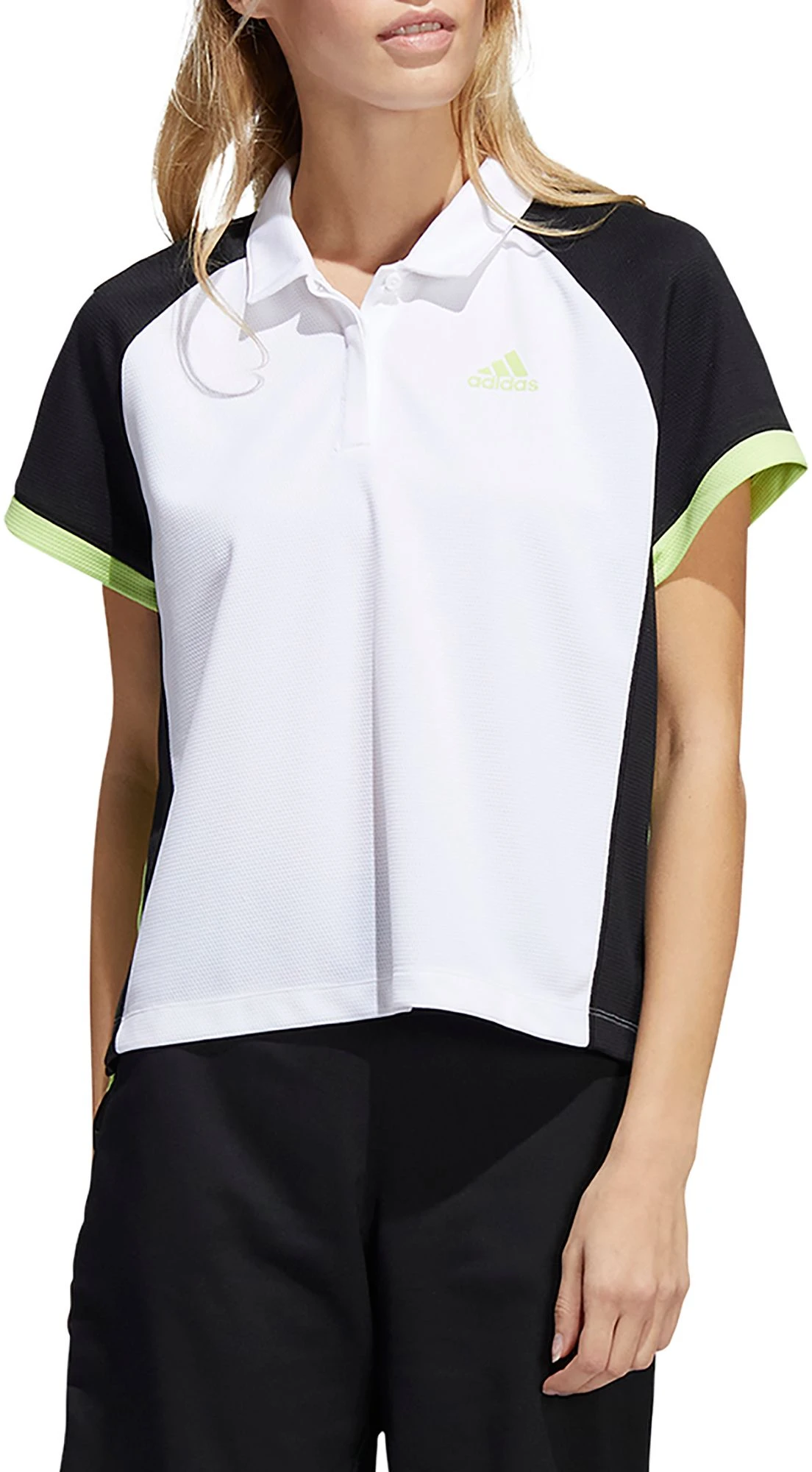 Adidas Women's Colorblock Golf Polo White 3 Adidas Women's Colorblock Golf Polo White