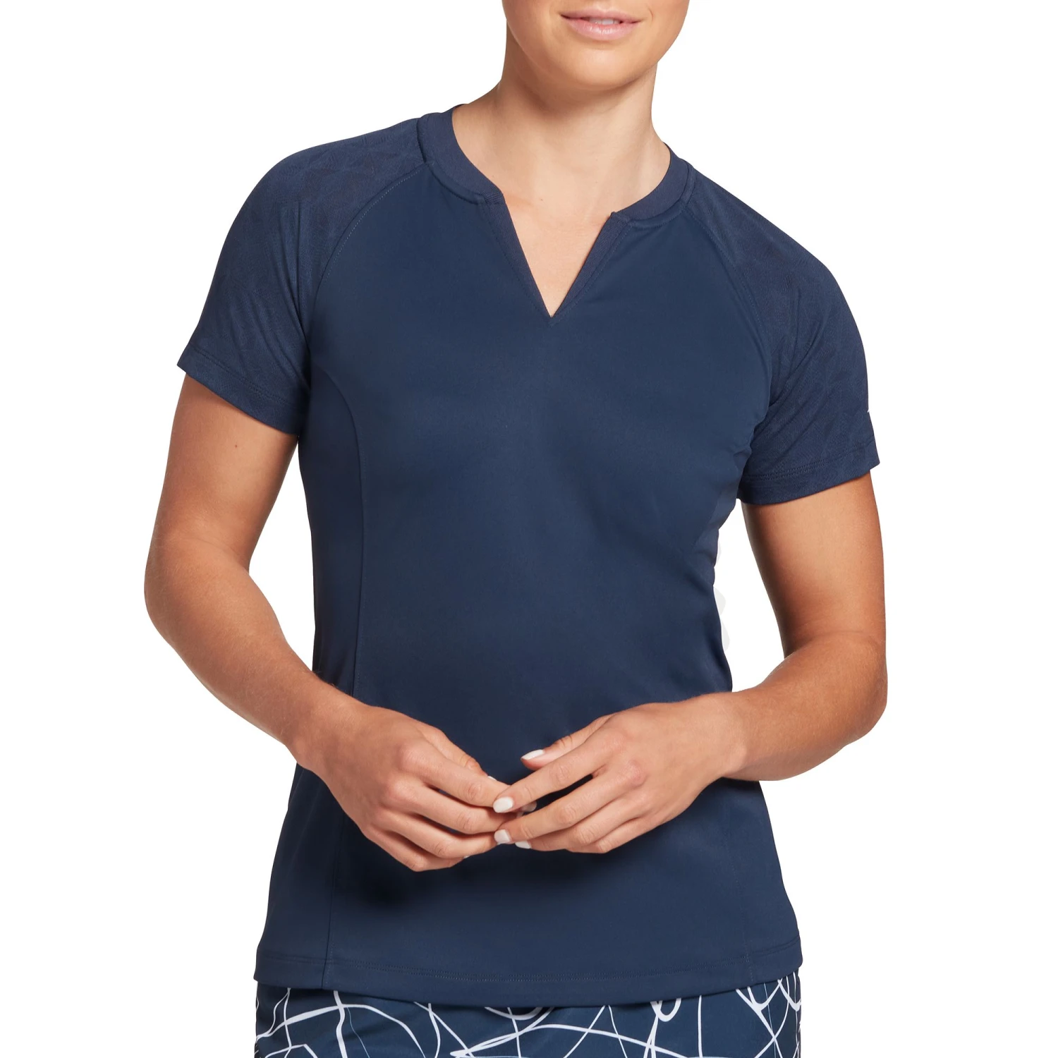 Slazenger Women's Jacquard Short Sleeve Golf Polo Navy 3 Slazenger Women's Jacquard Short Sleeve Golf Polo Navy