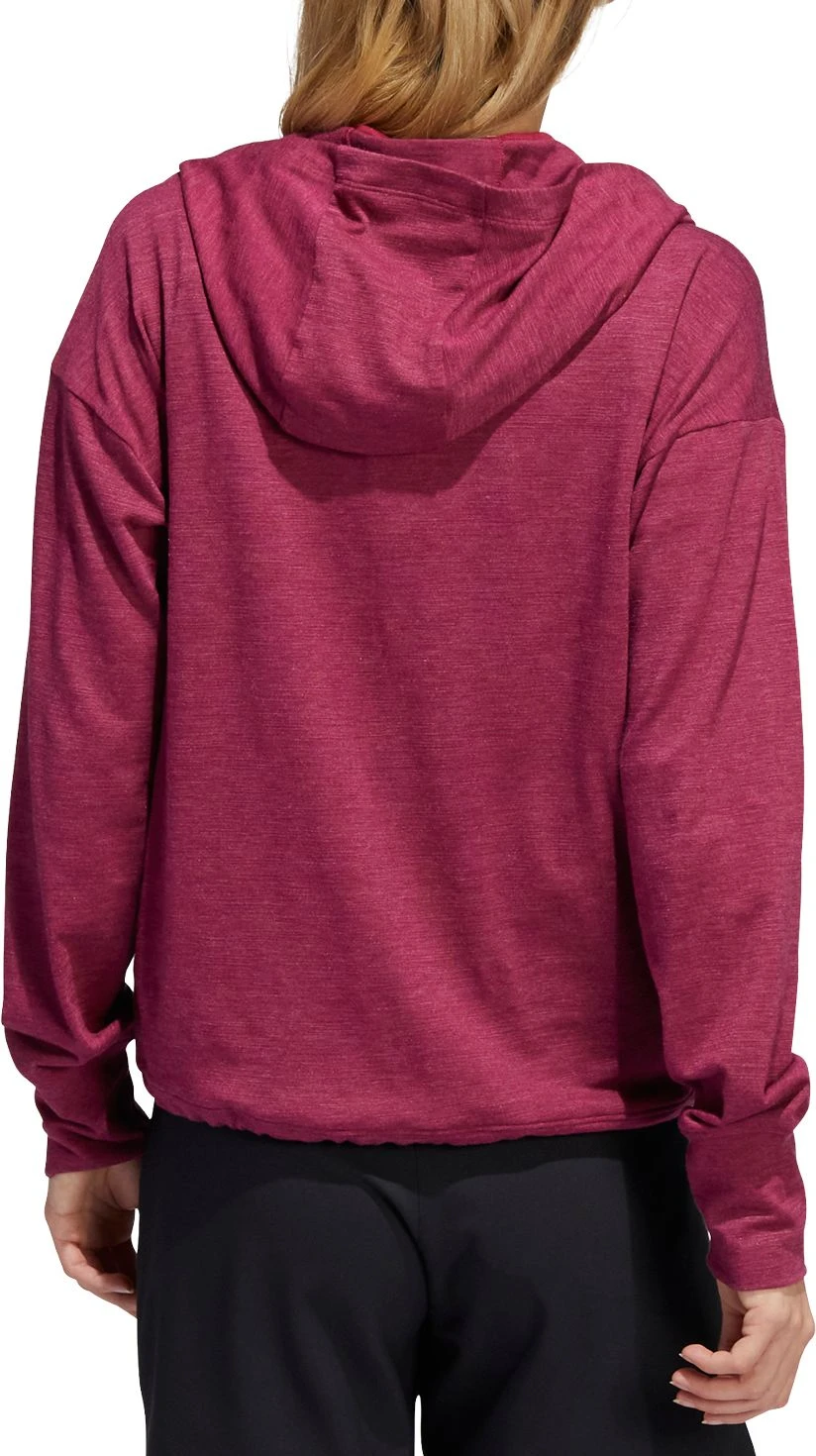 Adidas Women's Essentials Slub Recycled Golf Hoodie Legacy Burgundy/white 4 Adidas Women's Essentials Slub Recycled Golf Hoodie Legacy Burgundy/white - Image 2