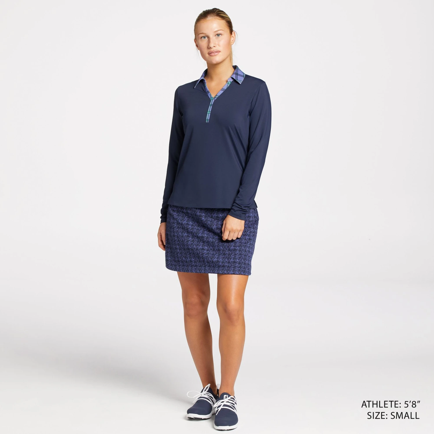 Lady Hagen Women's 17" Boucle Golf Skort Marlin/dark Navy 4 Lady Hagen Women's 17" Boucle Golf Skort Marlin/dark Navy - Image 2