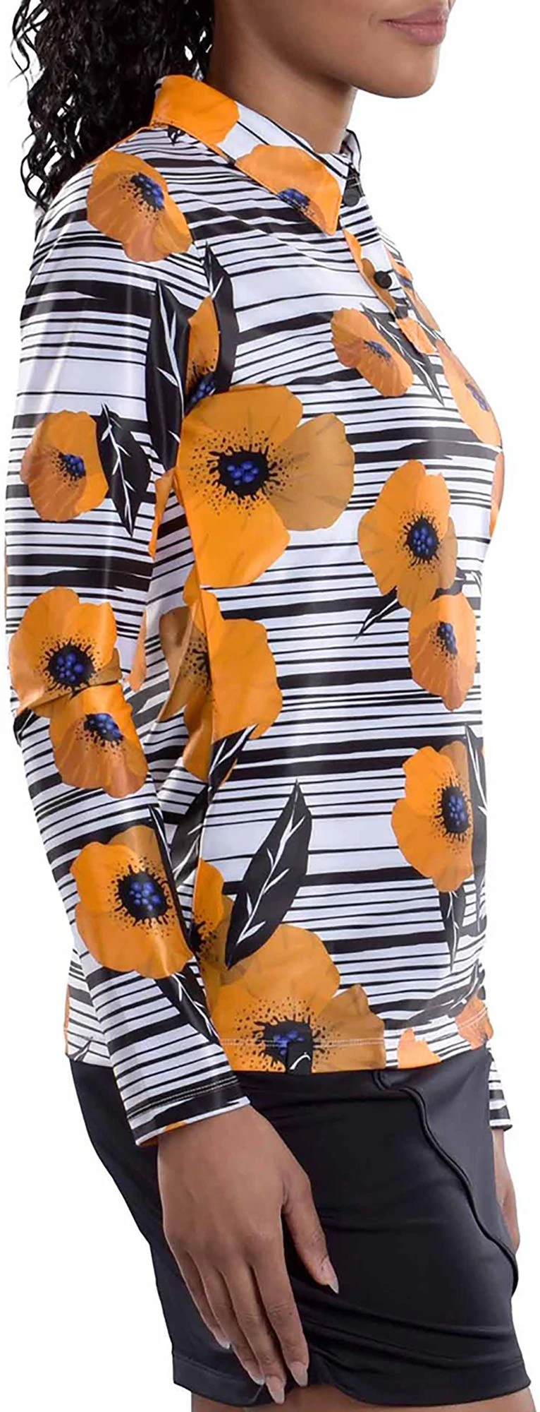 SwingDish Women's Rhonda Printed Long Sleeve Golf Polo 5 SwingDish Women's Rhonda Printed Long Sleeve Golf Polo - Image 3