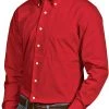 Antigua Men's Dynasty Button Down Long Sleeve Shirt Dark Red -Golf Apparel Shop unnamed file 8095