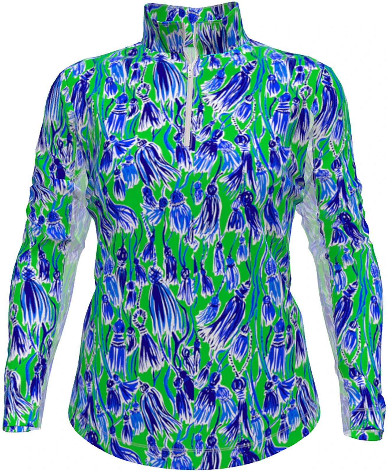 IBKUL Women's Long Sleeve 1/4 Zip Golf Polo Kel/royal 3 IBKUL Women's Long Sleeve 1/4 Zip Golf Polo Kel/royal