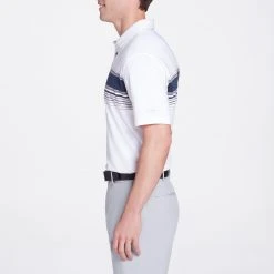Walter Hagen Men's Perfect 11 Chest Stripe Yarn Dye Golf Polo Crisp White/navy -Golf Apparel Shop unnamed file 817
