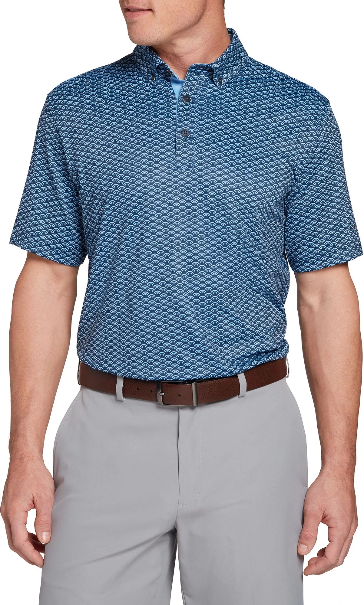 Walter Hagen Men's Perfect 11 Scales Print Golf Polo Scales Daybreak Blue 3 Walter Hagen Men's Perfect 11 Scales Print Golf Polo Scales Daybreak Blue