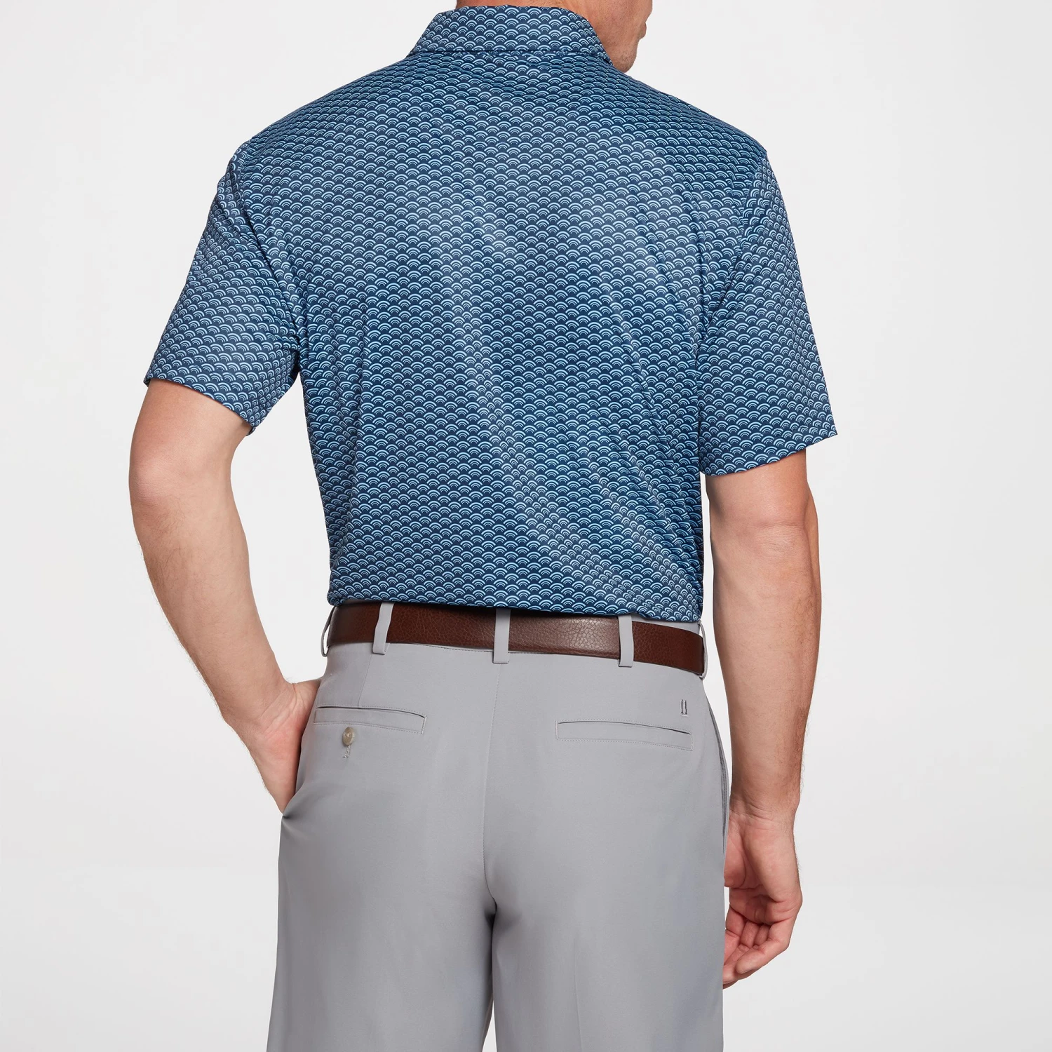 Walter Hagen Men's Perfect 11 Scales Print Golf Polo Scales Daybreak Blue 5 Walter Hagen Men's Perfect 11 Scales Print Golf Polo Scales Daybreak Blue - Image 3