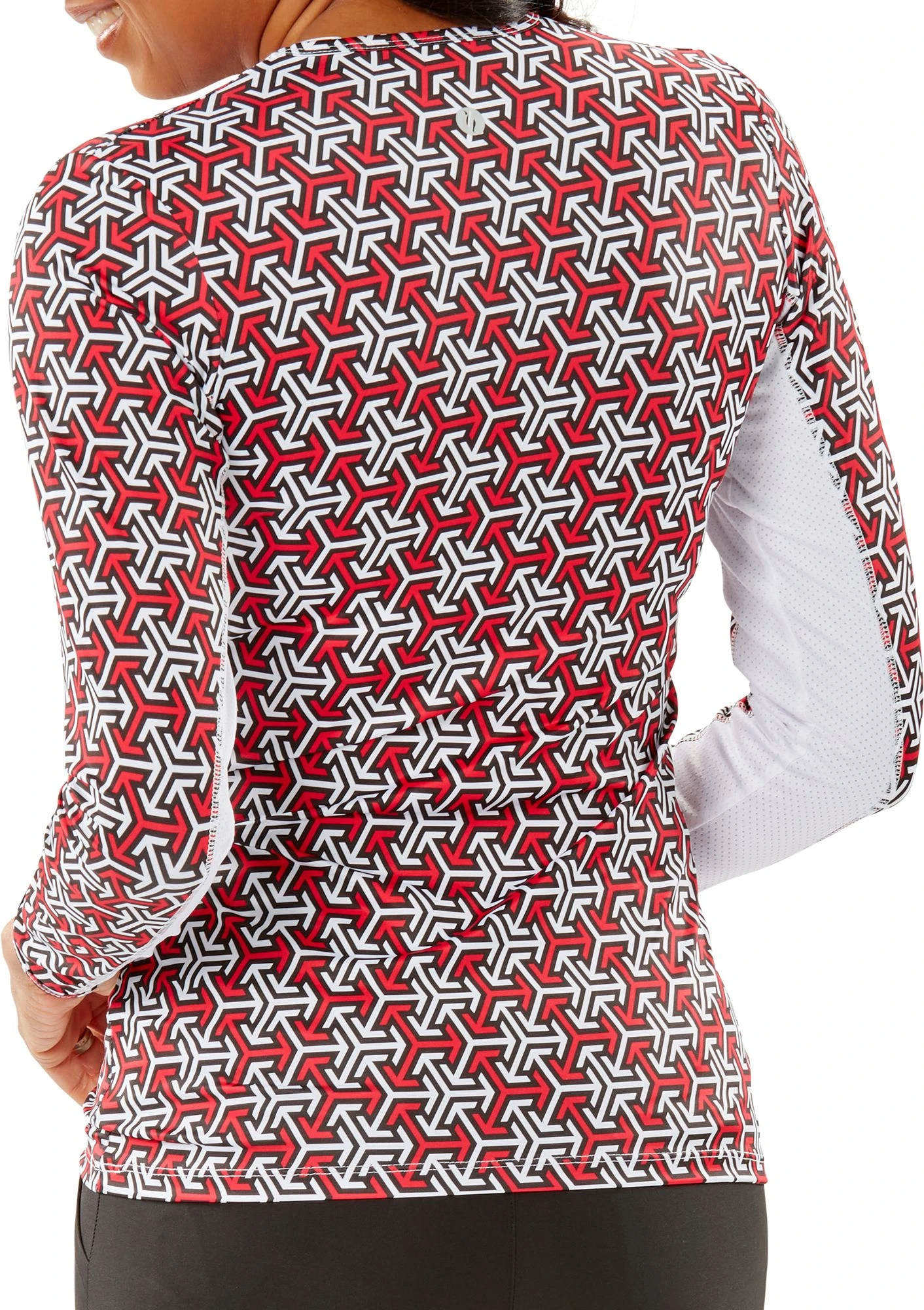 Nancy Lopez Golf Nancy Lopez Women's Aspiration Long Sleeve Golf Shirt White/cherry Multi 4 Nancy Lopez Golf Nancy Lopez Women's Aspiration Long Sleeve Golf Shirt White/cherry Multi - Image 2