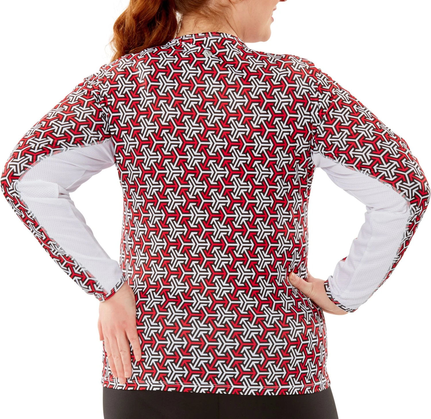 Nancy Lopez Golf Nancy Lopez Women's Aspiration Long Sleeve Golf Shirt White/cherry Multi 6 Nancy Lopez Golf Nancy Lopez Women's Aspiration Long Sleeve Golf Shirt White/cherry Multi - Image 4