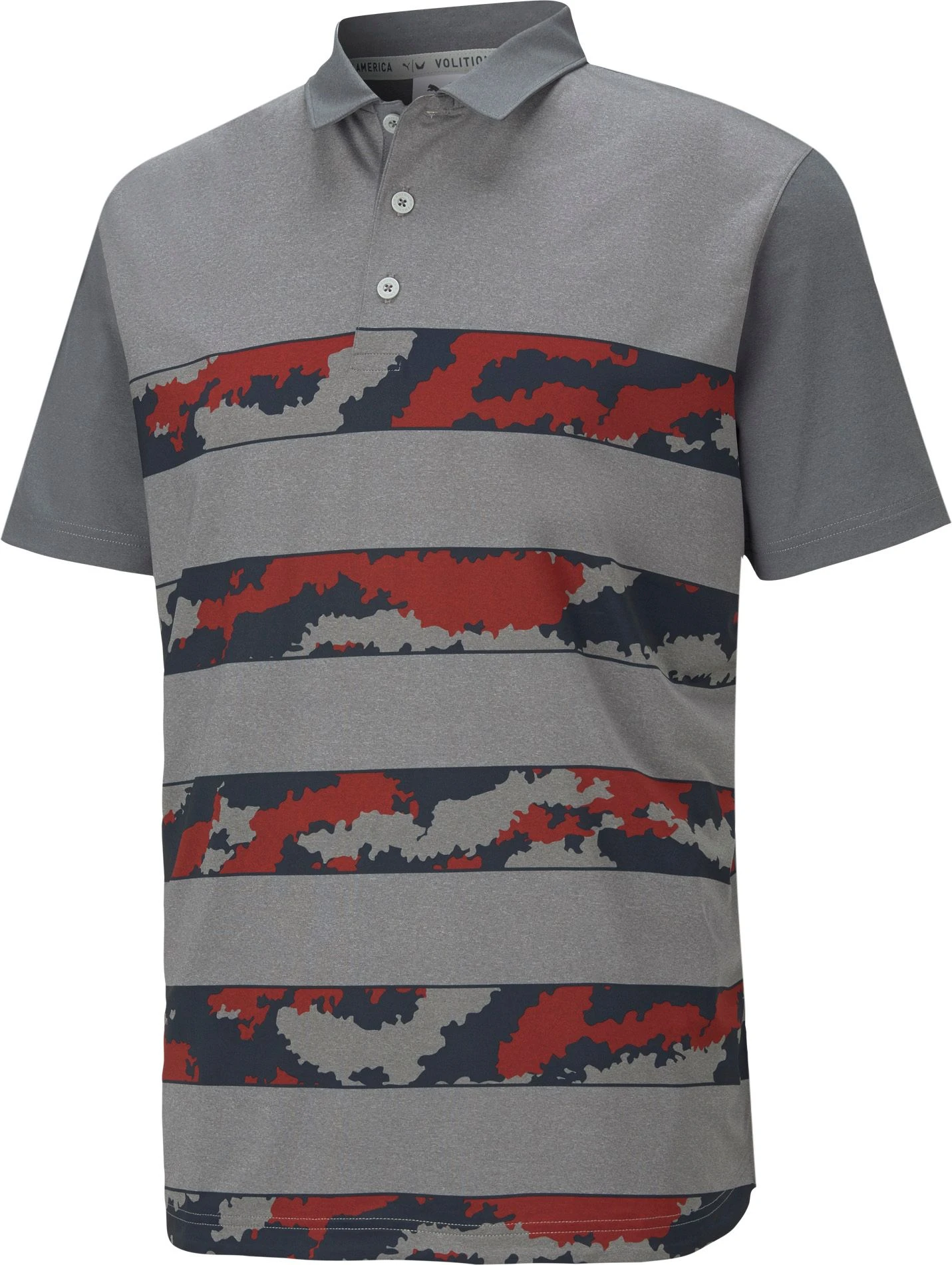 PUMA Men's MATTR Volition Ghillie Golf Polo Quiet Shade Htr/hghrsk Rd 3 PUMA Men's MATTR Volition Ghillie Golf Polo Quiet Shade Htr/hghrsk Rd