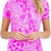 IBKUL Women's Bianca Short Sleeve Mock Neck Golf Sun Shirt Bianca Hot Pink/candy Pnk 2 IBKUL Women's Bianca Short Sleeve Mock Neck Golf Sun Shirt Bianca Hot Pink/candy Pnk -Golf Apparel Shop unnamed file 8329