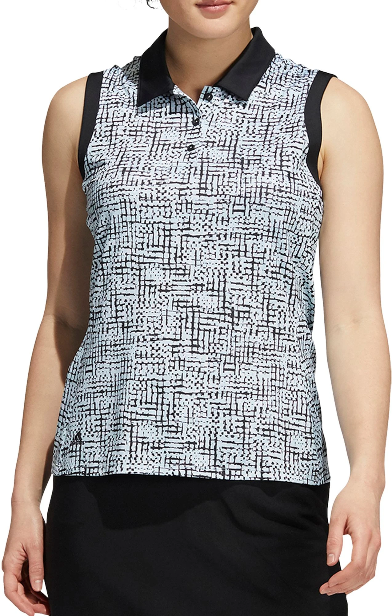 Adidas Women's Ultimate365 Primegreen Sleeveless Golf Polo Black/halo Mint 3 Adidas Women's Ultimate365 Primegreen Sleeveless Golf Polo Black/halo Mint