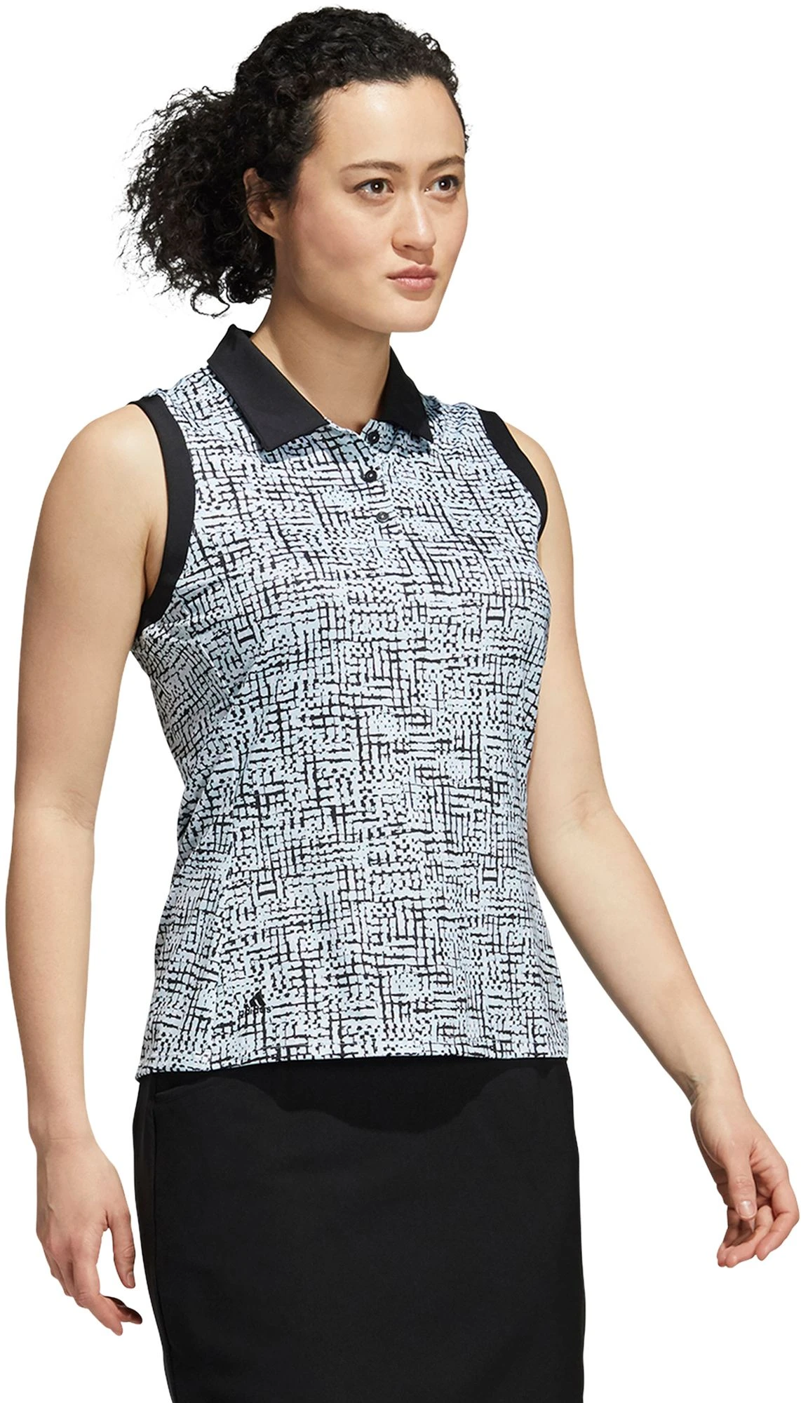 Adidas Women's Ultimate365 Primegreen Sleeveless Golf Polo Black/halo Mint 4 Adidas Women's Ultimate365 Primegreen Sleeveless Golf Polo Black/halo Mint - Image 2