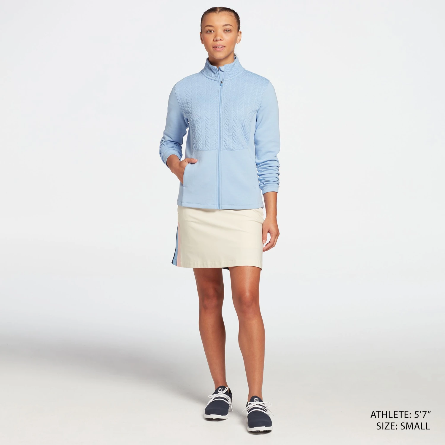 Lady Hagen Women's Cable Knit Full-Zip Golf Jacket Black 4 Lady Hagen Women's Cable Knit Full-Zip Golf Jacket Black - Image 2