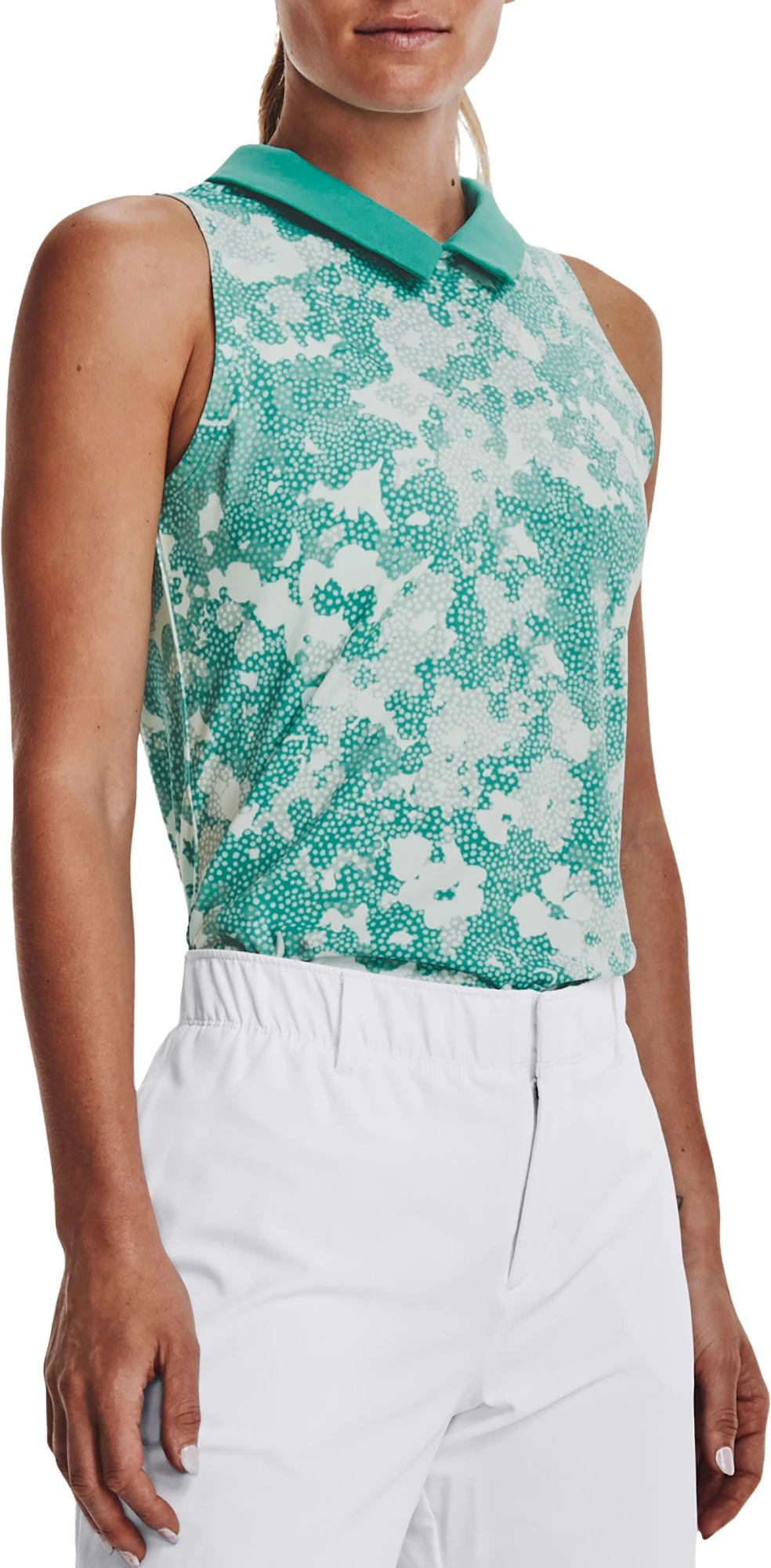 Under Armour Women's Zinger Rise Sleeveless Golf Polo Green 3 Under Armour Women's Zinger Rise Sleeveless Golf Polo Green