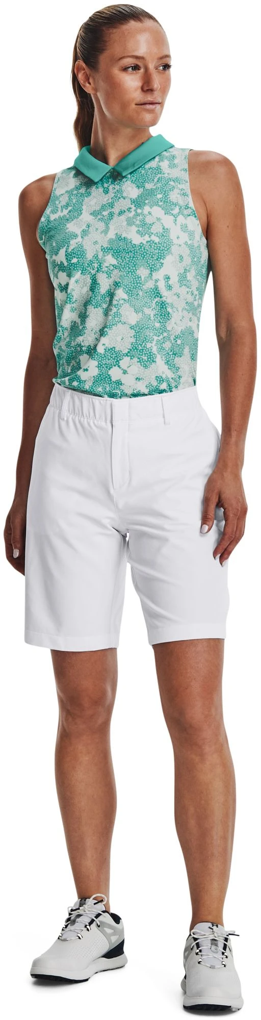 Under Armour Women's Zinger Rise Sleeveless Golf Polo Green 4 Under Armour Women's Zinger Rise Sleeveless Golf Polo Green - Image 2