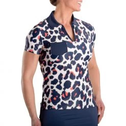 SwingDish Women's Jill Print Short Sleeve Golf Top