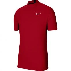 Nike Men's Tiger Woods Dri-FIT Mock-Neck Golf Polo Gym Red/black