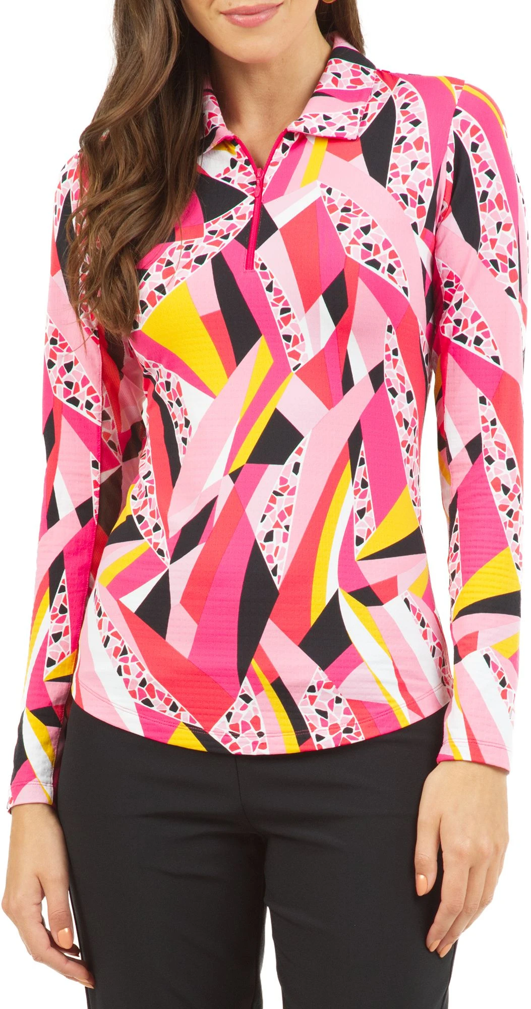 IBKUL Women's Brianna Long Sleeve Golf Polo Brianna Watermelon 3 IBKUL Women's Brianna Long Sleeve Golf Polo Brianna Watermelon